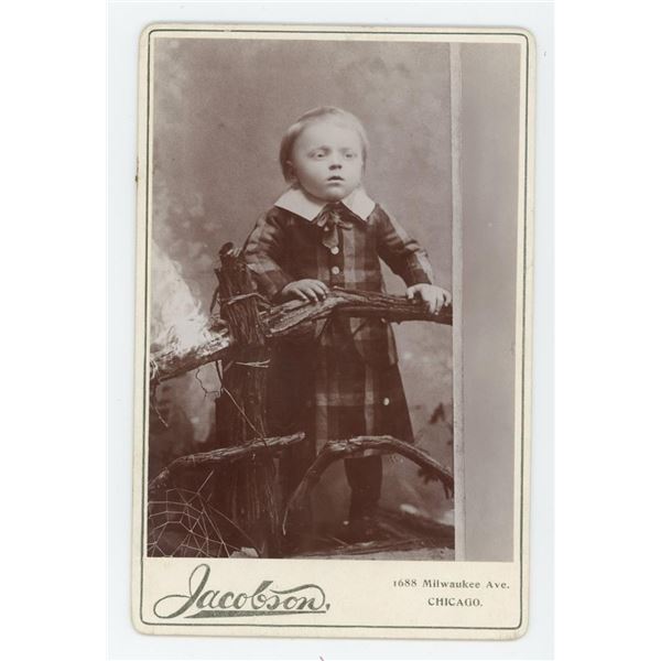 Blind Albino Boy Birth Defect Cabinet Photo