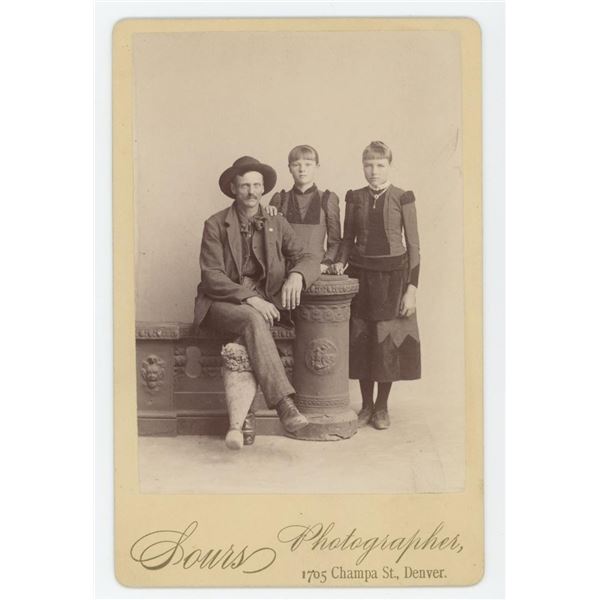 Man with Peg Leg Amputated Leg Cabinet Photo