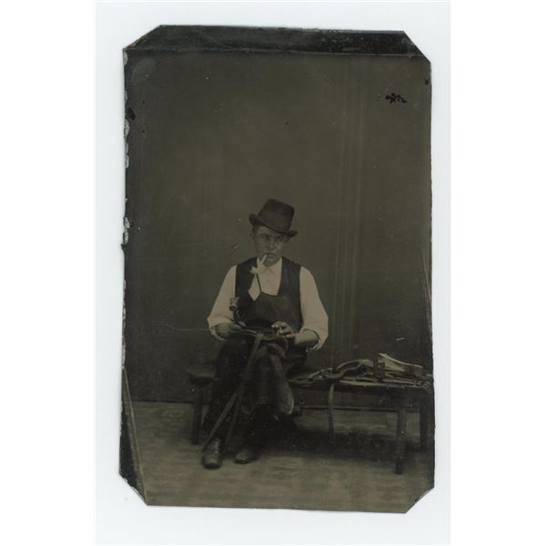 Occupational Tintype Photo Cobbler Shoemaker