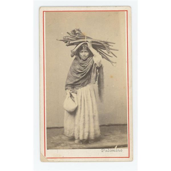 Peruvian Indigenous Girl Palomino CDV Photo
