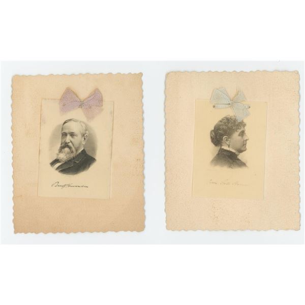 Benjamin Harrison Wife Celluloid Political Cards