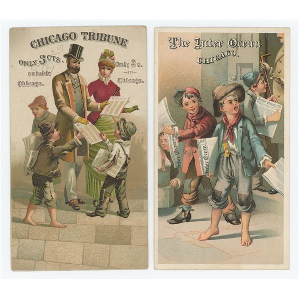 Chicago Tribune Inter Ocean Newspaper Trade Cards