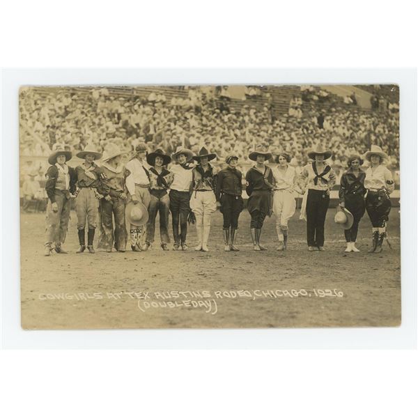 Cowgirls at Tex Austins Rodeo RPPC Postcard