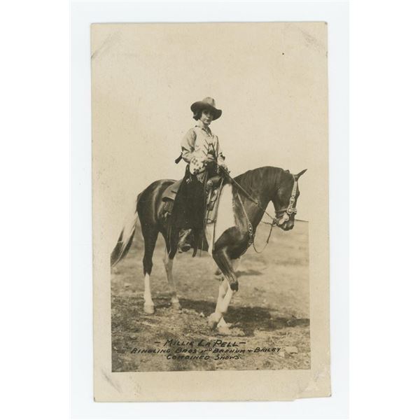 Millie LaPell Ringling Bros Cowgirl RPPC Postcard