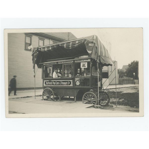 Buttered Popcorn Peanut Vendor RPPC Postcard