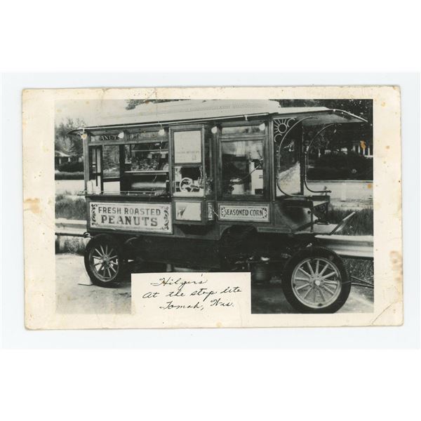 Popcorn Peanut Vendor Cart RPPC Postcard