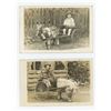 Image 1 : Children with Goat Cart RPPC Postcards
