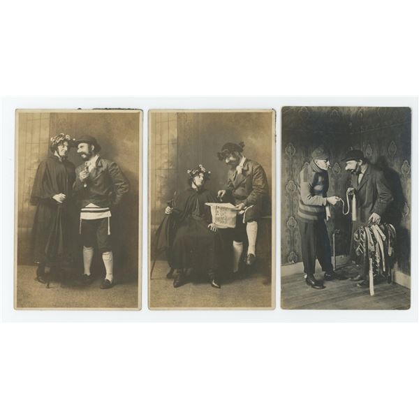Crossdressing Jewish Men RPPC Postcards