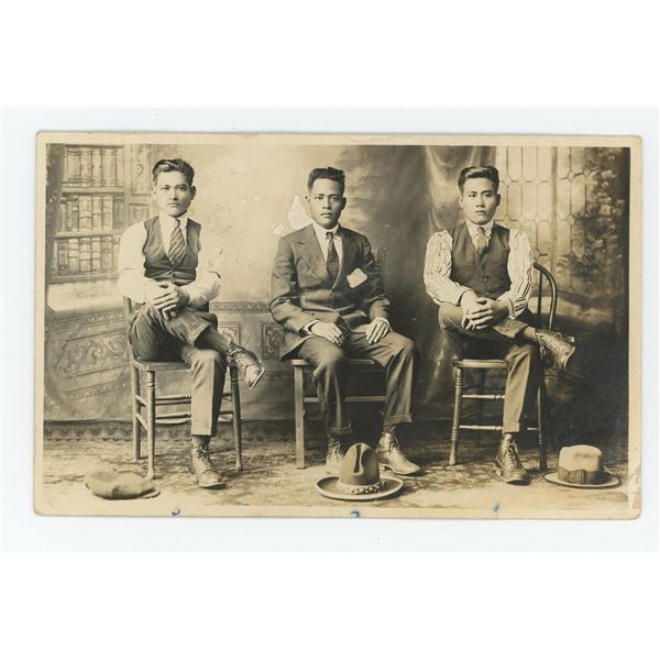 Identified Mexican Indian Cowboys RPPC Postcard