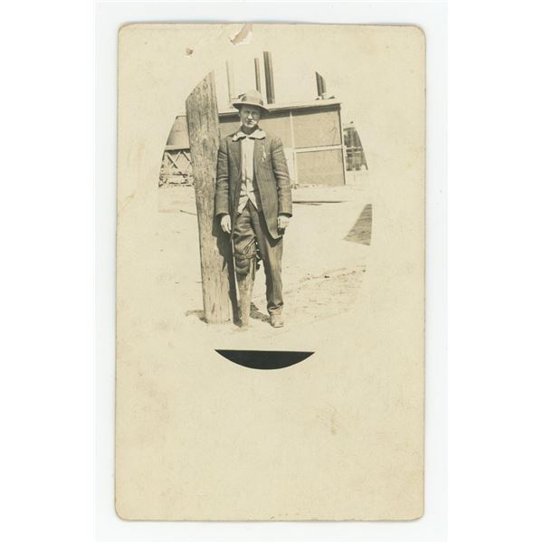 Disabled Amputee Peg Leg RPPC Postcard