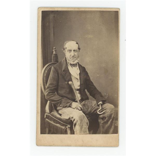 Irish Man with Shillelagh and Hook Hand CDV Photo