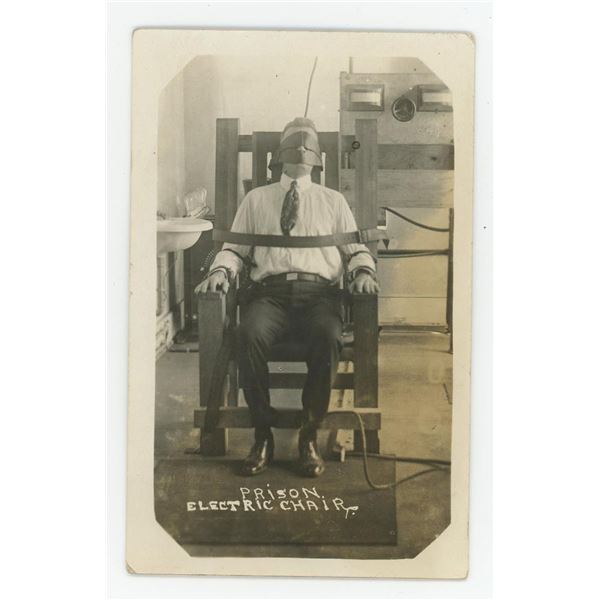Nebraska Prison Electric Chair RPPC Postcard