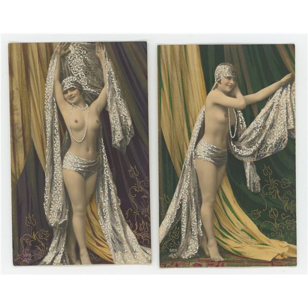 Nude French Erotic Showgirl RPPC Postcards