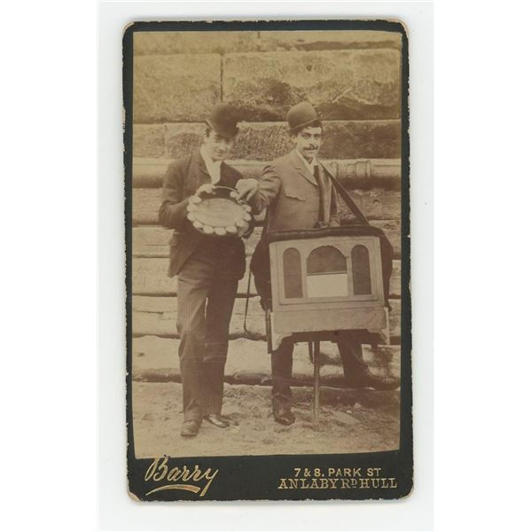 Organ Grinder Street Musician CDV Photo