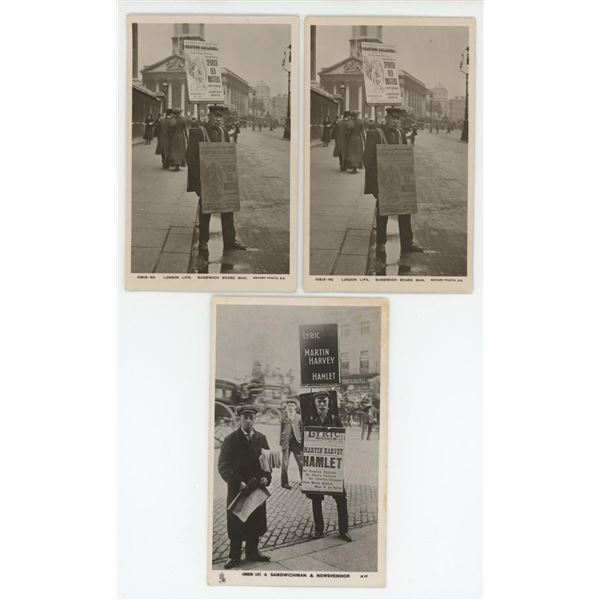 Walking Billboard Advertising RPPC Postcards