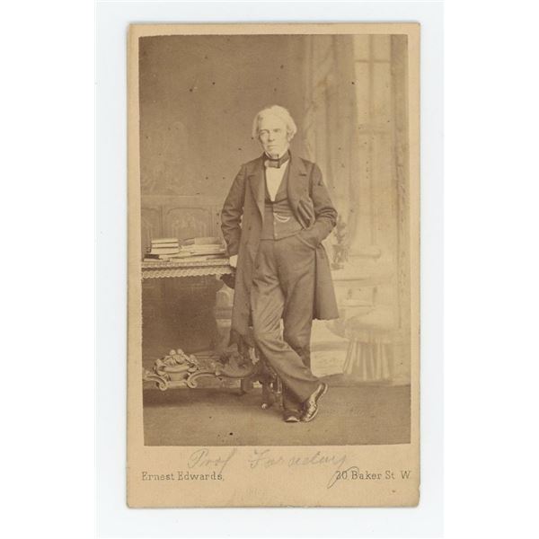 Professor Michael Faraday Signed CDV Photo