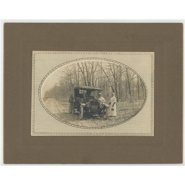 Women Driving a Touring Car Cabinet Photo