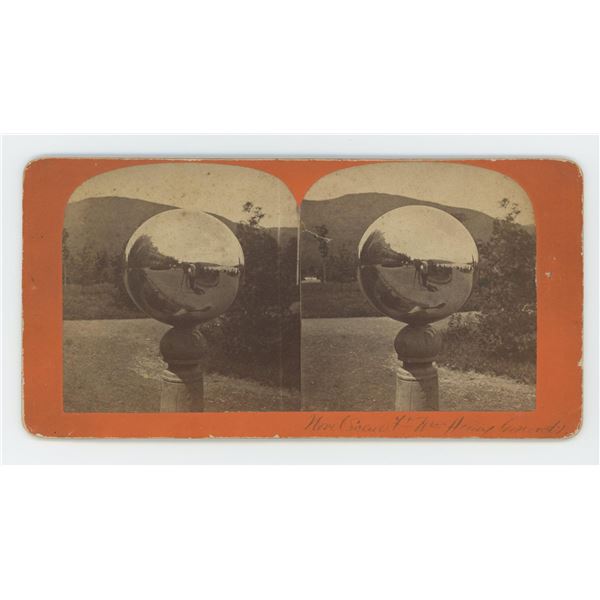 Fort William Henry Hotel Gazing Ball Stereoview