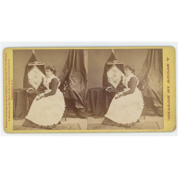 Caroline S Brooks Butter Sculptor Stereoview