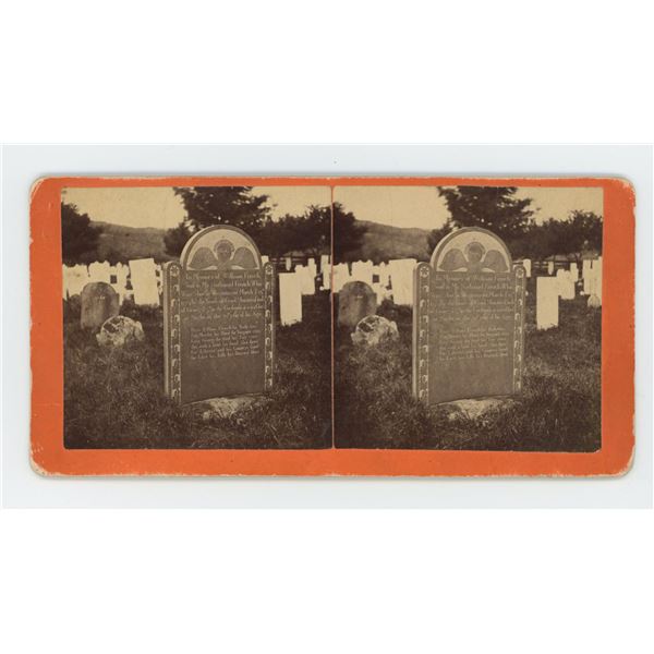Grave of William French Vermont Stereoview