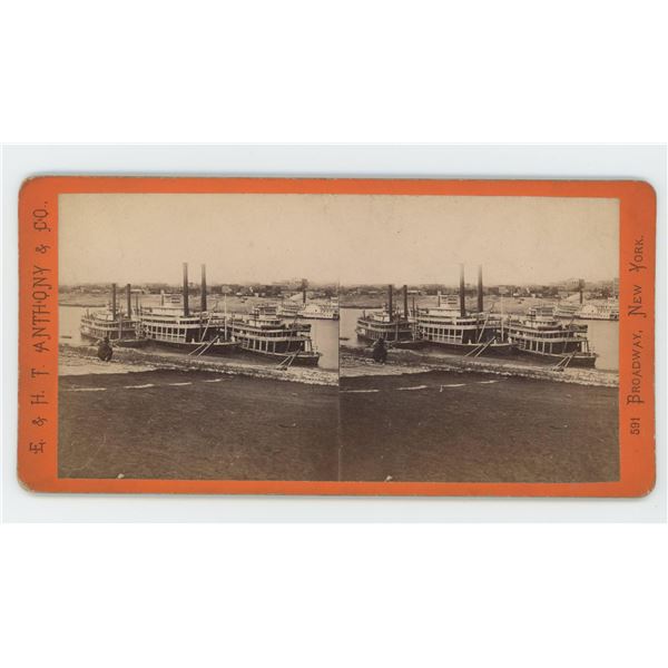 E.&H.T. Anthony Ohio River Steamers Stereoview