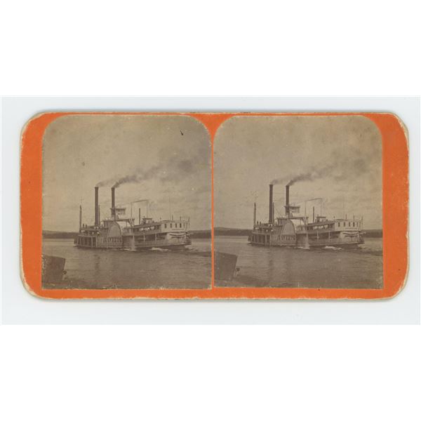 J.E. Whitney Steamer Hawkeye Stereoview