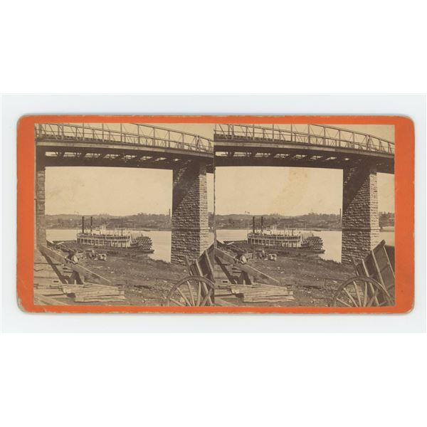 E.&H.T. Anthony Stern Wheel Steamer Stereoview