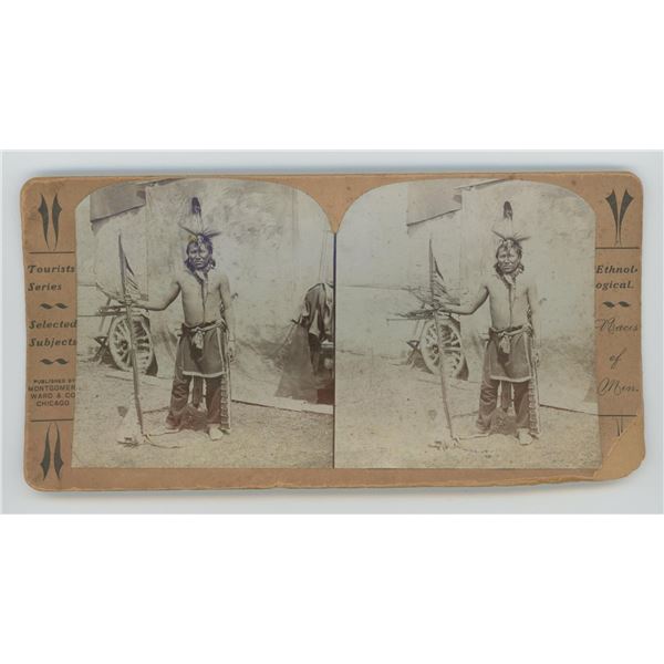Native American Indian Warrior Stereoview