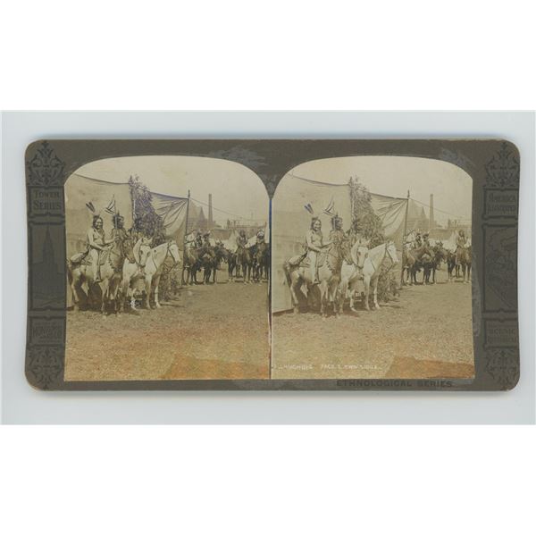 Laughing Face and Two Sioux Indian Stereoview