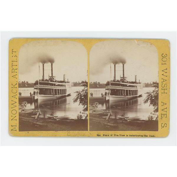 City of St Louis Excursion Steamer Stereoview