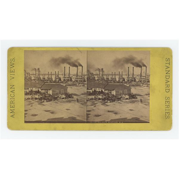 Steamboats at Levee New Orleans Stereoview