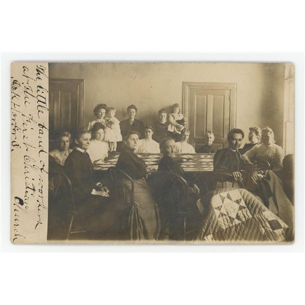 Ladies Aid Chirstian Quilt Makers RPPC Postcard