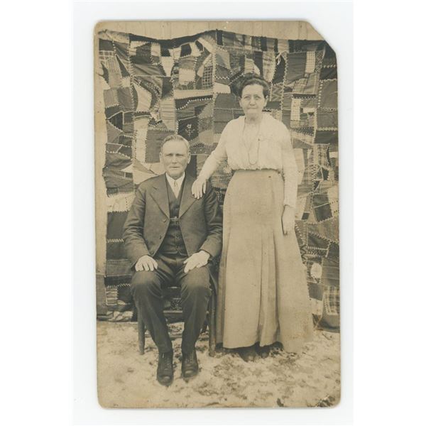 George Elizabeth Eubanks Crazy Quilt RPPC Postcard