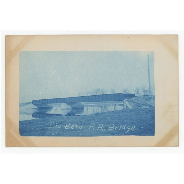 Big Bend Wisconsin Cyanotype RPPC Postcard