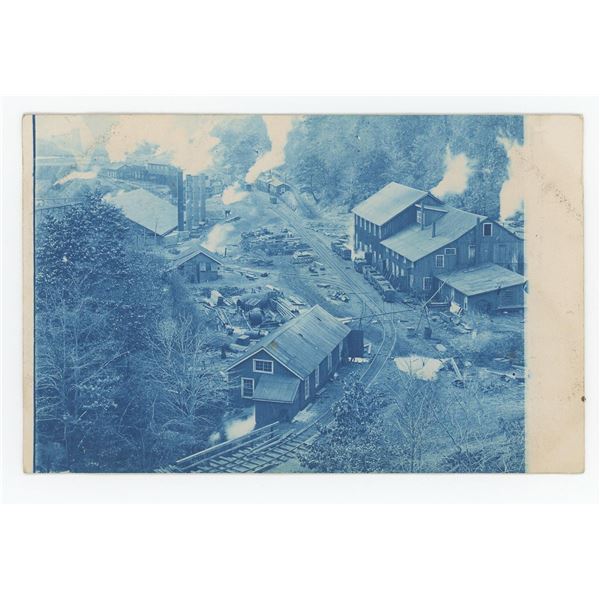 Pennsylvania Coal Mine Cyanotype RPPC Postcard