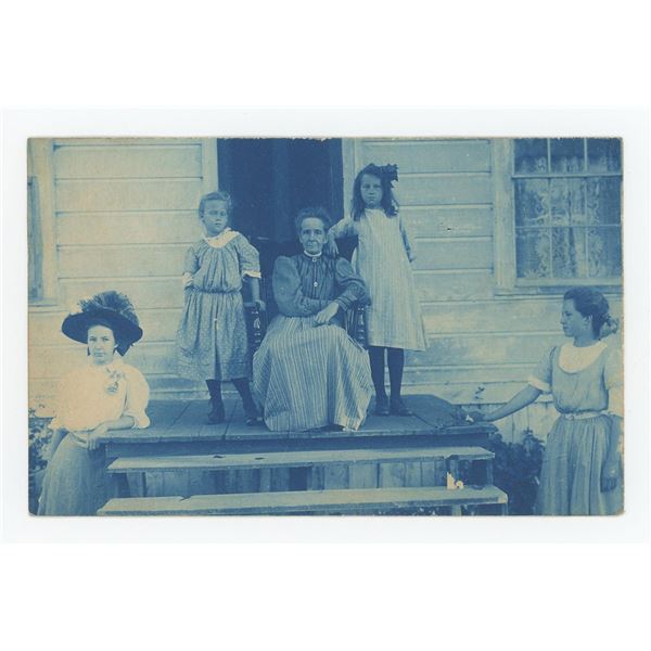 California Family Cyanotype RPPC Postcard