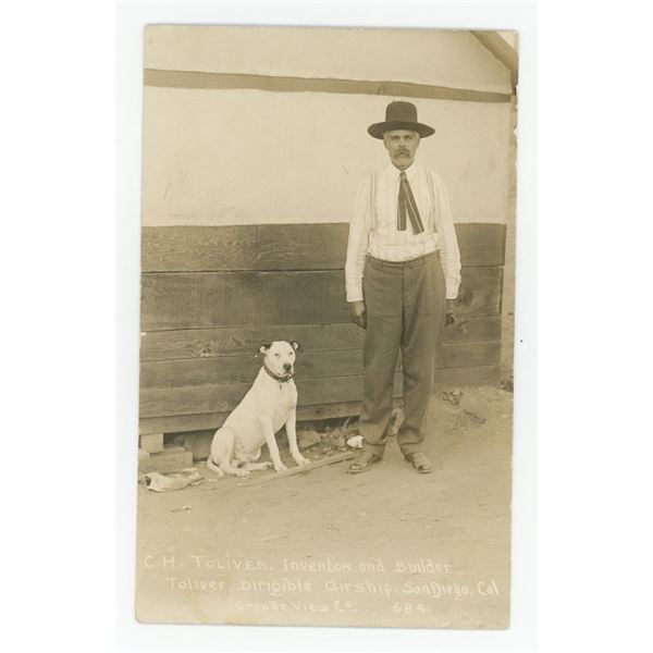 Charles Toliver Dirigible Blimp Inventor Postcard