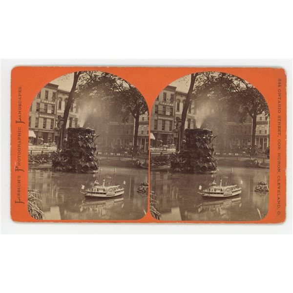 EB Nock Miniature Ad Boat Cleveland Stereoview