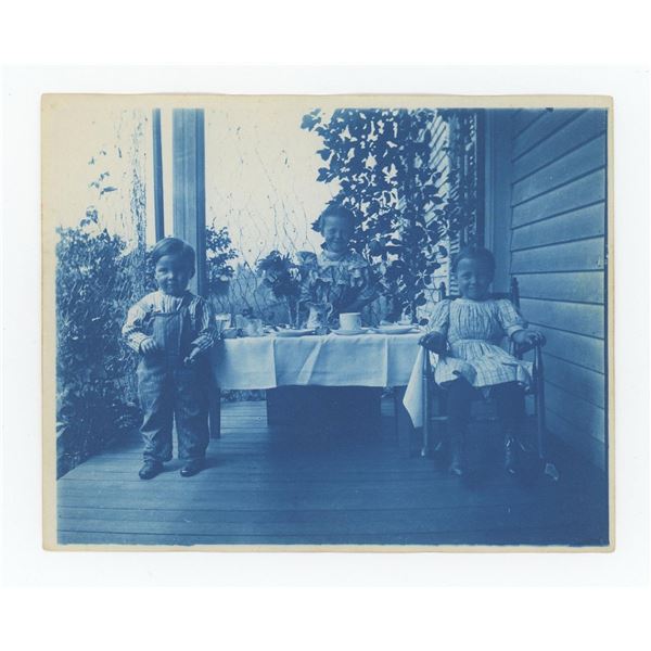 Childrens Tea Time Cyanotype Photo