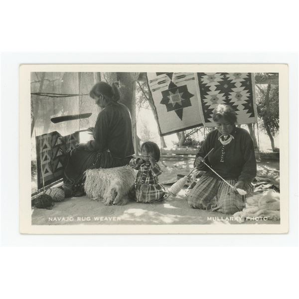 Navajo Rug Weaver RPPC Postcard