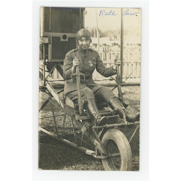 Ruth Law First Woman Aviator RPPC Postcard