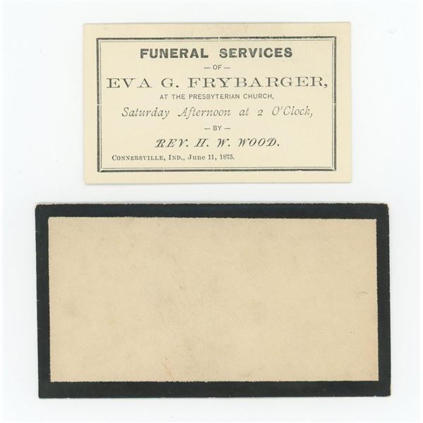 1875 Connersville Indiana Funeral Invitation