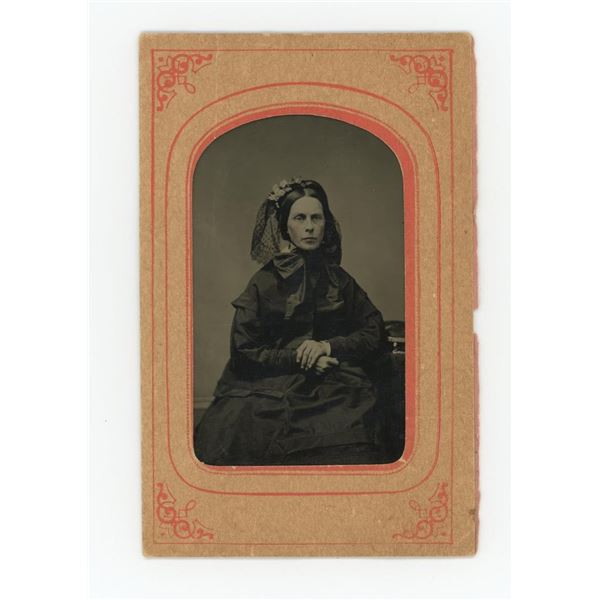 Woman in Mourning Tintype Photo