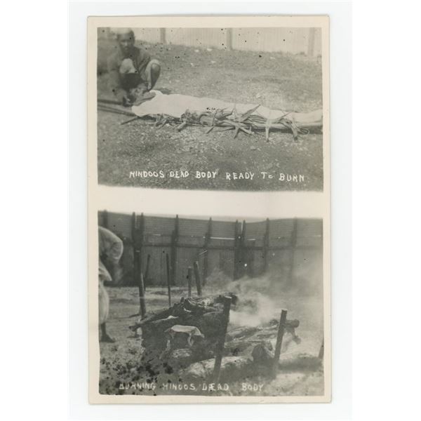 India Hindu Burial Cremation RPPC Postcard