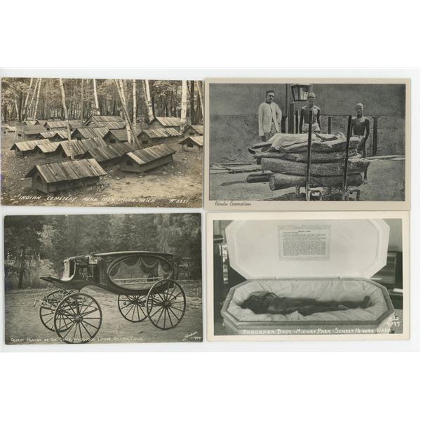 Unusual Funeral Cemetery Burial RPPC Postcards