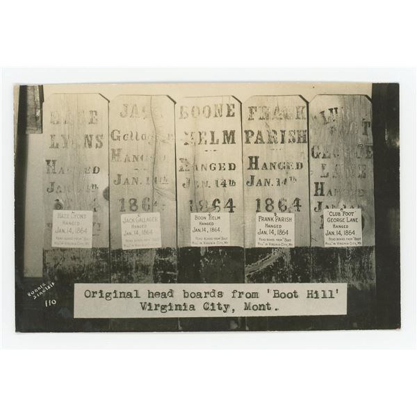 Boot Hill Virginia City Montana RPPC Postcard