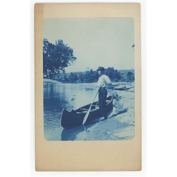 Dillons Falls Ohio Cyanotype RPPC Postcard