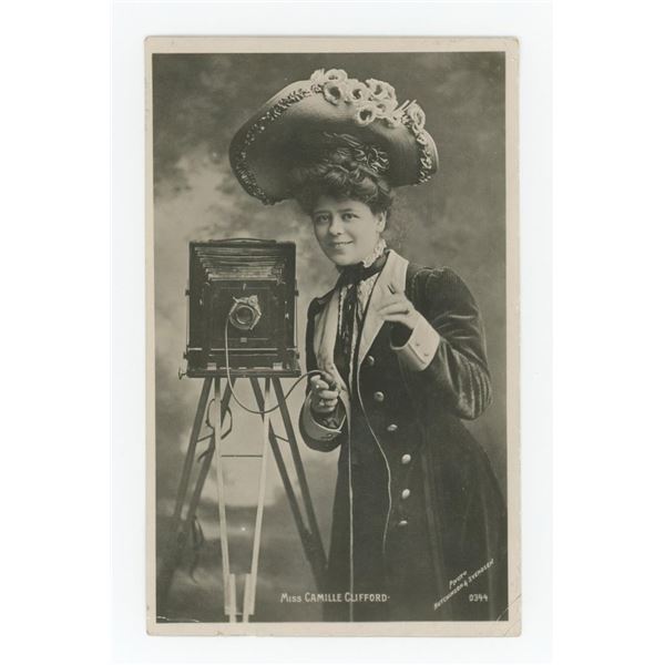 Actress Camille Clifford with Camera RPPC Postcard