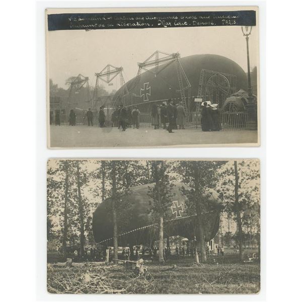 Captured German L-49 Airship RPPC Postcards