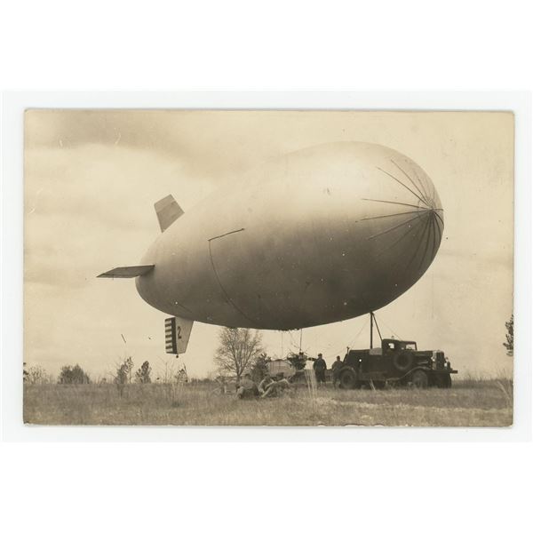 German Army Blimp Military RPPC Postcard